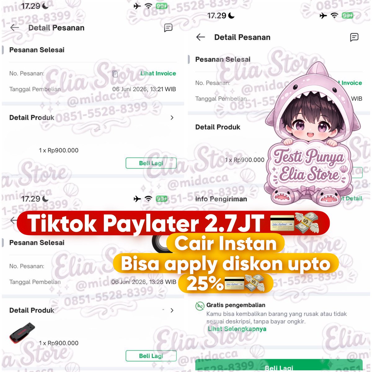 Leteheeseung's tweet photo. 🥹 Need gestun TikTok PayLater atau GoPayLater yang amanah &amp; trusted? Tenang, Elia Store siap bantu! 🤍✨

⚡ Ready banyak metode
✅ Semua jenis limit bisa dipakai
💸 Cair hingga puluhan juta
🕒 Proses instan, estimasi 5–15 menit

📌 9.700+ Testimoni
🤍 Since 2019 Standby 24/7 https://t.co/xaQXu2xLNI