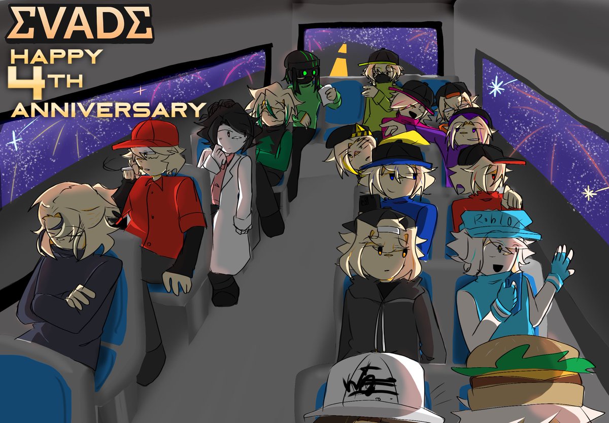 sprite1919810's tweet photo. happy 4th anniversary of EVADE🥳🥳🥳
#evade #robloxevade #evadeart #evadefanart #roblox https://t.co/tVDFA2MWkc