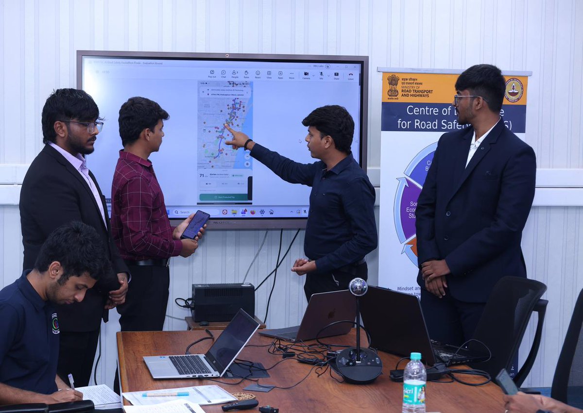 MORTHIndia's tweet photo. Young Minds. Smarter Solutions. Safer Roads.

The BIMSTEC AI Road Safety Hackathon 2026 brought together young innovators from BIMSTEC nations to develop AI-powered solutions for road law awareness, infrastructure reporting and emergency response. Organized by MoRTH in association with the Ministry of External Affairs and Centre of Excellence for Road Safety, IIT Madras, the Hackathon showcased the power of innovation and regional collaboration to advance road safety.

#BIMSTEC #RoadSafety #AI #Innovation #SadakSurakshaJeevanRaksha