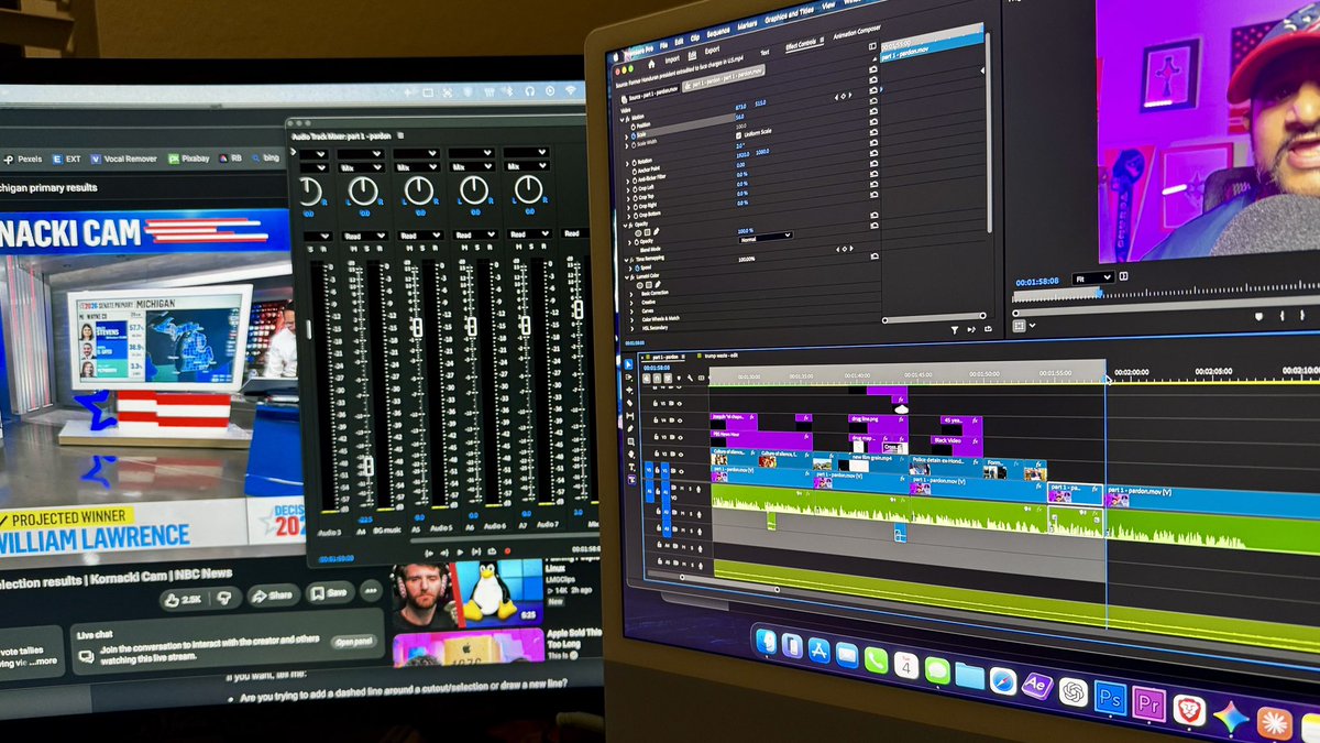 threemanblitz's tweet photo. I’m editing and watching the Michigan primary results at the same time. I’m on pins and needles. This could determine who has a majority in the Senate. 🤞🏽 https://t.co/iBG2X0Eqpb