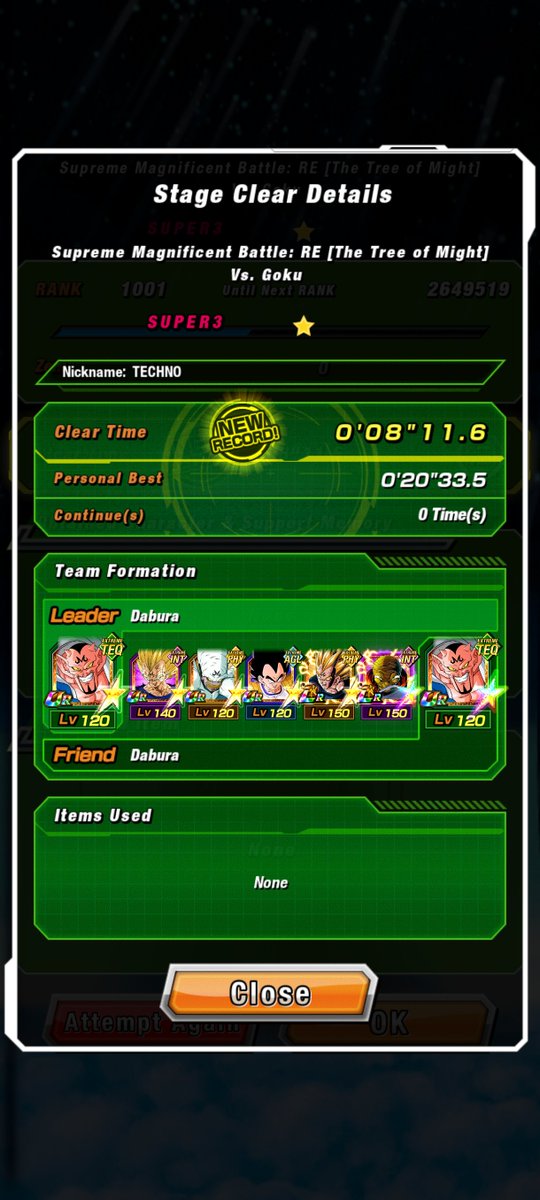 Techno21234's tweet photo. @BreakingDokkan1 @BreakingDokkan1 ITS DONE!!! 9/9. TREEKU TOOK 9 HOURS STRAIGHT https://t.co/r01Y2jaEP8