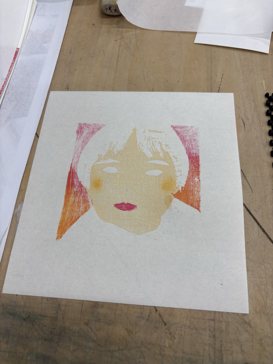 kamomi24's tweet photo. 絵画表現基礎Ⅳ終わりました。木版画楽しかったからまたやりたいな。 https://t.co/5RSjQP7RoL