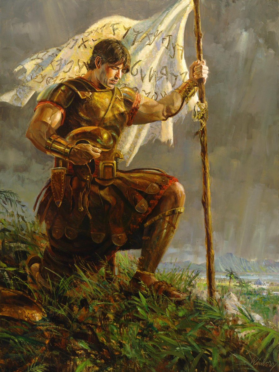 FreedomMomUSA's tweet photo. “If all men had been, and were, and ever would be, like unto Moroni, behold, the very powers of hell would have been shaken forever; yea, the devil would never have power over the hearts of the children of men.” Alma 48:17, Book of Mormon https://t.co/fnuIbhnD5d