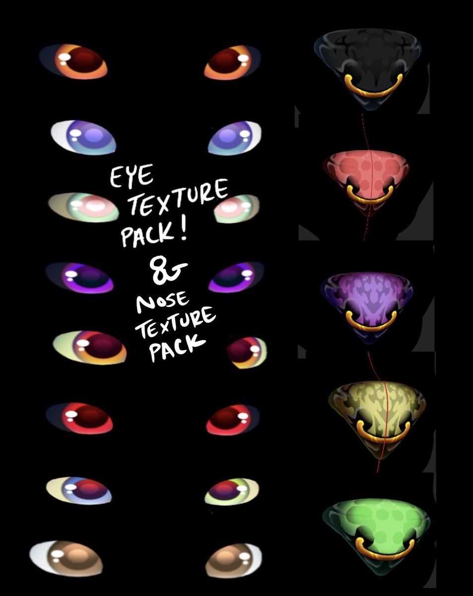 Aki_Nerd_Art's tweet photo. I keep forgetting to post this on here, but I made a nose and eye texture package! This is for the Druffle Base :>!
(I just also updated this package with more Nose Design!)
https://t.co/Yu5DNqaLto
#druffle #vrchat #Selling #furry #texturing #vr https://t.co/dWqPaFBEKC