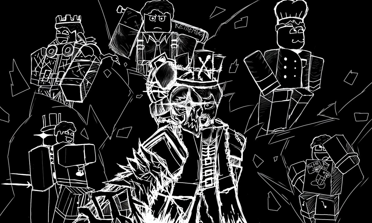 PanditaN1987's tweet photo. I feel like Hacklord has been a bit forgotten, so I decided to make this loading screen—good luck to everyone. Here is the video so you can see that I drew it myself. #ForsakenLoadingContest 
Roblox: PanditaN1985 
Discord: pandita1987 https://t.co/71FBaxSDfr