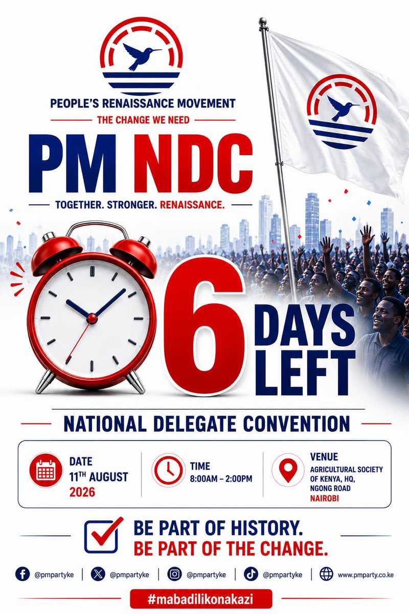 pmpartyke's tweet photo. The countdown to them BIG day. #TukoChama #mabadilikonisasa #TukoPM https://t.co/BBl6PyYoEu