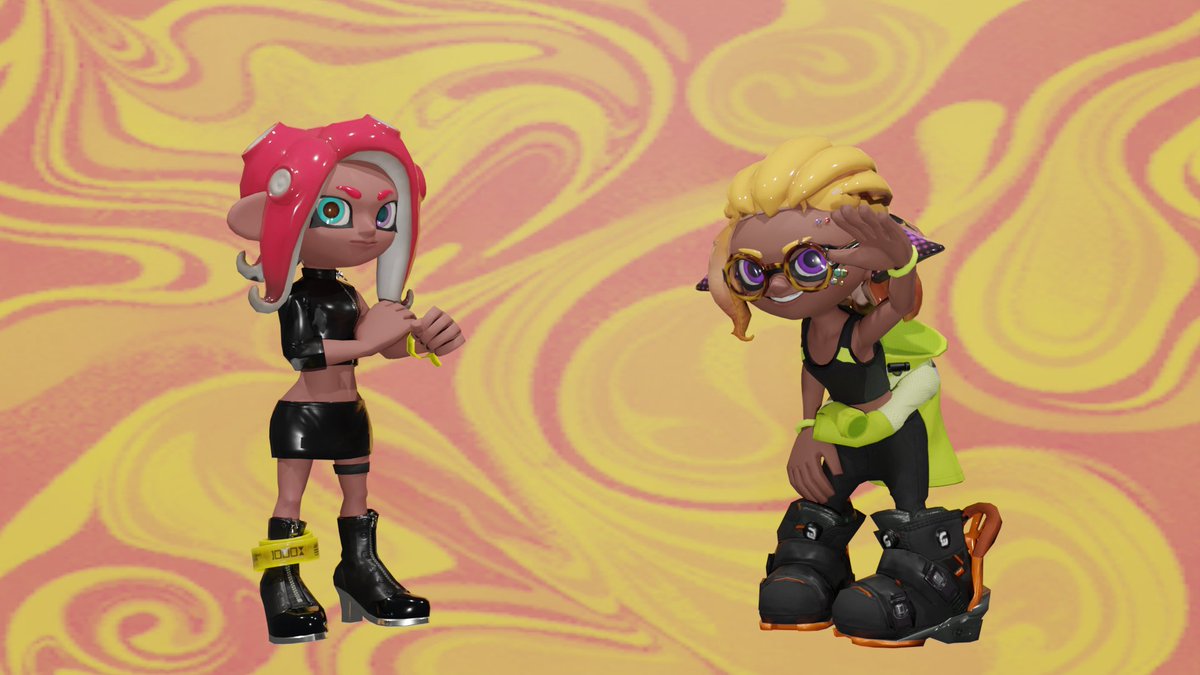 CrownGamer901's tweet photo. Made it just before the day ended. Happy 8/4 Day!

#Splatoon #Splatoon2 #Agent4 #Agent8 #splatblend #blender https://t.co/sxk32IDdpa
