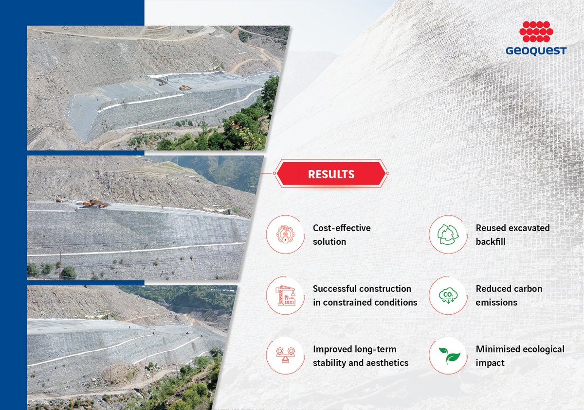 GeoquestIndia's tweet photo. Engineering stability where nature presents challenges.

We successfully #stabilized a free slope with a high #embankment at Sumber Station Yard, Jammu &amp; Kashmir, ensuring a safer and more resilient #railway infrastructure.

🔍 Swipe through to learn how we made it happen. https://t.co/CnhjgC0Fps