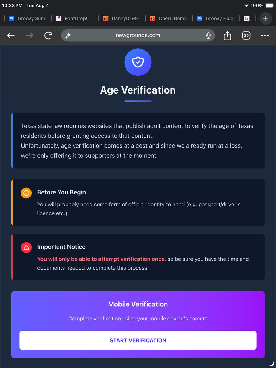 DanielDell1997's tweet photo. Now, NEWGROUNDS is doing age verification?! https://t.co/1cpOgNz4U7