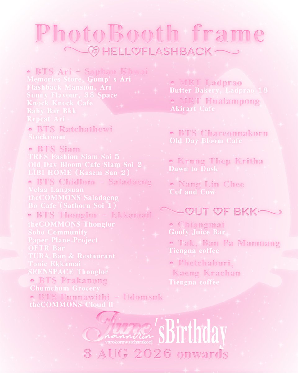 Mickeyisjland's tweet photo. Photo Booth frame event for 
"Birthday Wish June Nannirin💗"
@JUNE_NANNIRIN  ⌒♡

Code :JUNENNR0818
📍( @helloflashback ) — pockr 
🗓️ 8 AUG ONWARDS !

(สำหรับคนที่อยากเก็บเฟรมแต่ไม่สะดวกไปเก็บโปรเจคทางบ้านเชิญได้เลยน้าคั้บบ ✨💗)

Made with love . +ﾟ
#JuneNannirin #จูนณัณณิริน https://t.co/J0IdyZhm7W
