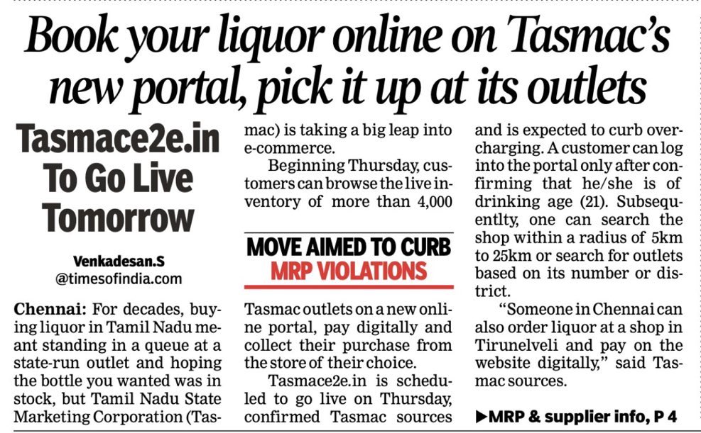 sansbarrier's tweet photo. Great. Now tasmac goes online. All you need to do is click into the website https://t.co/IOrq0veCbM and once you prove you are above age of 21. You can book your liquor and pick it up from the shop of your choice.  

You can even buy it online for somebody living in other parts of Tn and they can pick it up.  Reduces the option of fleecing extra money.