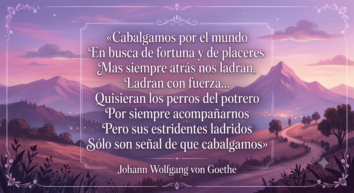 Loretitolinda's tweet photo. Lean libros y dejen de decir que esta estrofa es de don quijote, cuando en relaidad es de los ladradores de Goethe https://t.co/3rUHdbEx3S