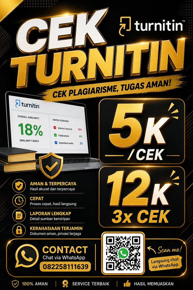 sumastutiyo's tweet photo. Selamat pagi dunia
Buat yg mau cek turnitin
Silahkan cuss lanjut ke wa
https://t.co/wIcHWWG4HE
#zonauang #turnitin https://t.co/TJ7L8Cucig