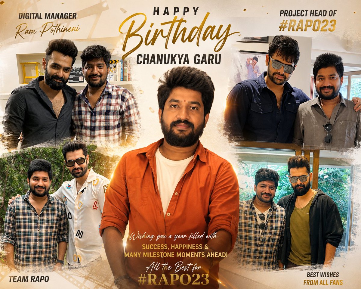 RAMaddicts's tweet photo. Happy Birthday, @imchanukya Garu! 🎉
ur unwavering dedication, endless patience, and tireless hard work as a Digital Manager. ur commitment to every project, reflects your passion and sincerity.
Thank U for standing strong with #RAPO &amp; for always giving ur best.
-RAPO Fans ❤️ https://t.co/W4t7HAzqvs