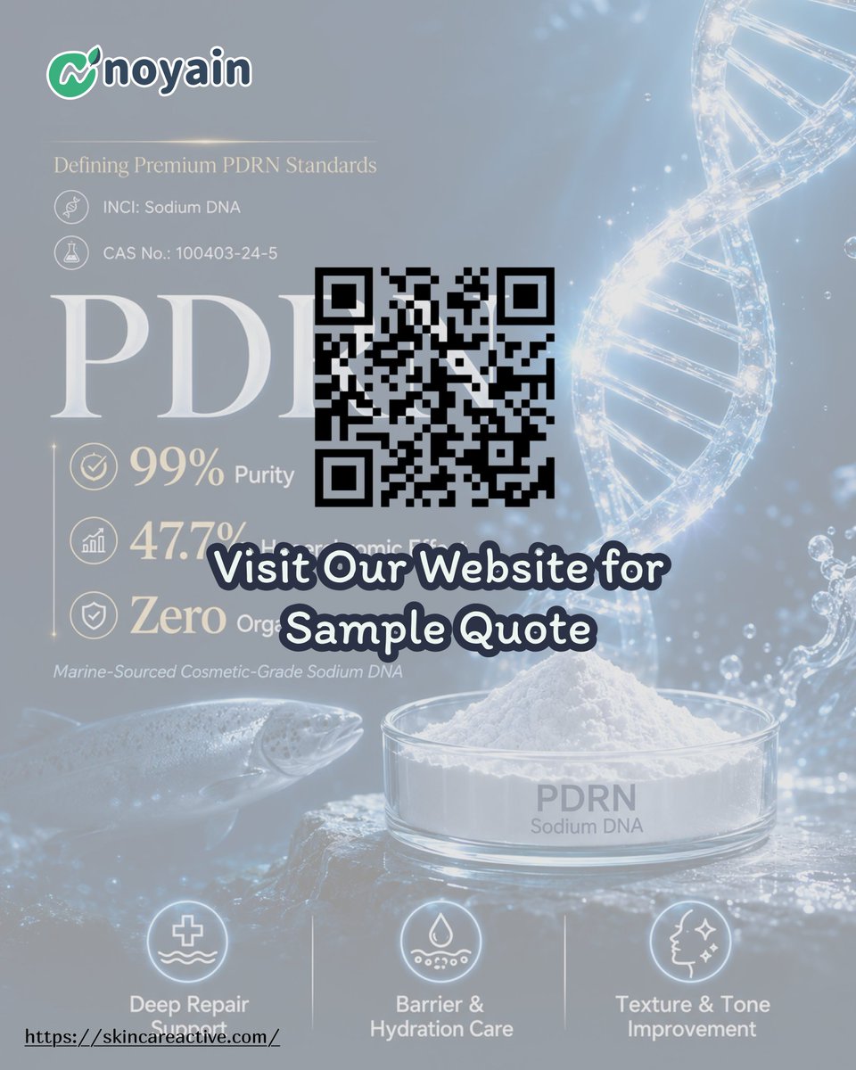 noyainbio's tweet photo. Before you buy PDRN, look beyond the 99% purity claim.
Noyain’s marine-sourced cosmetic-grade Sodium DNA offers 99%+ purity, 47.7% hyperchromic effect, endotoxin <0.01 EU/mL—supported by batch documents.

#PDRN #SodiumDNA #CosmeticIngredients #SkincareFormulation https://t.co/oLwAzVml8t
