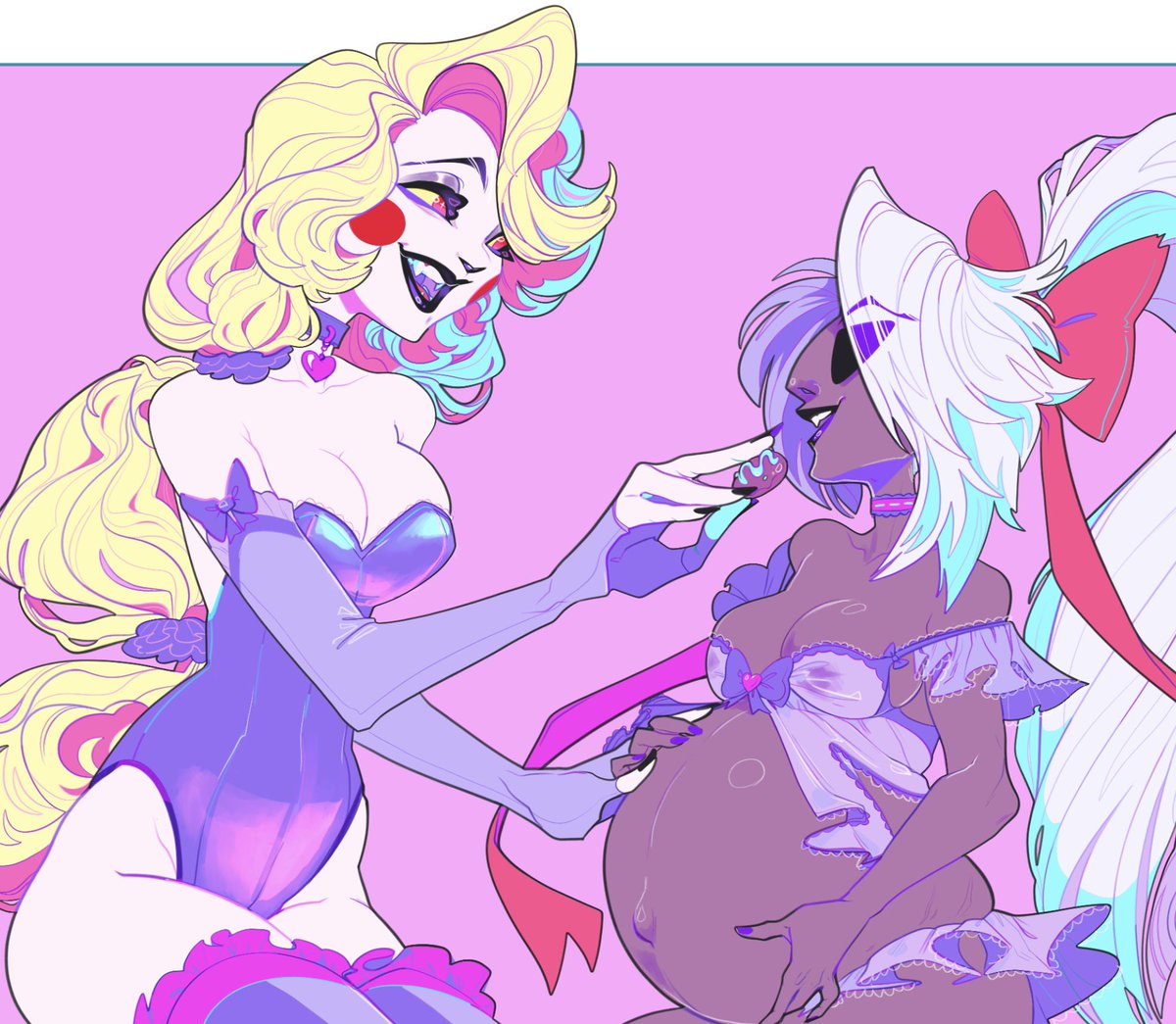 fallenfirstman's tweet photo. Back on the comm grind and breaking myself back in with the girls 🤩💖 (WIP) 

#chaggie #chaggi https://t.co/8t3wHOUipg