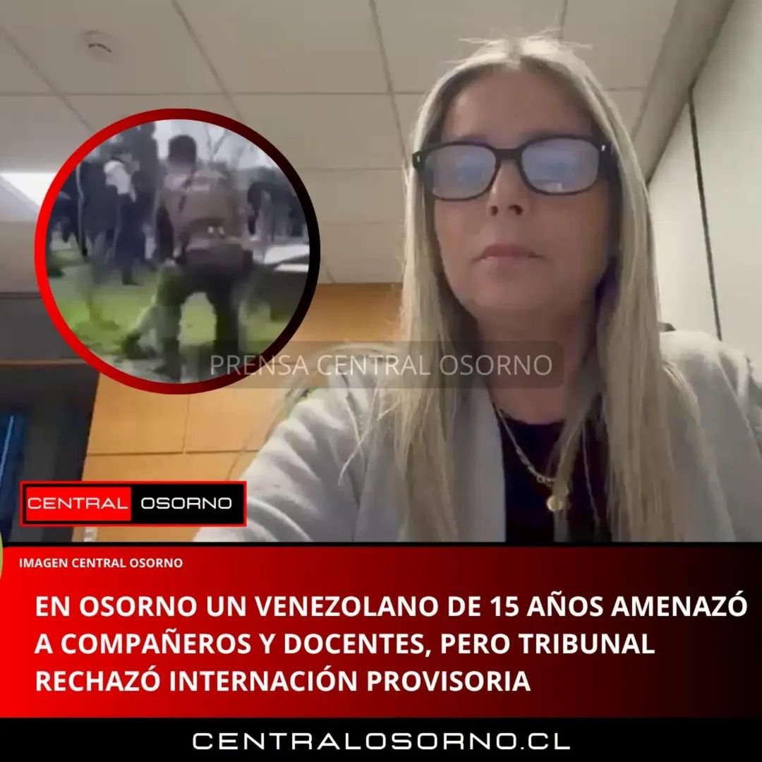 frncscbrv's tweet photo. El alumno de 15 años que agredió a sus compañeros y amenazó con un destornillador a profesores en un liceo de Osorno era veneco https://t.co/wWdE2zEPFI