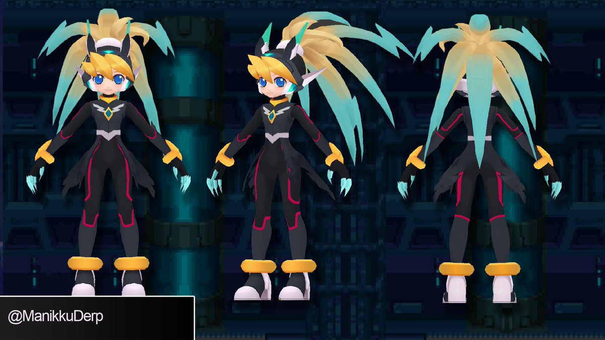 ManikkuDerp's tweet photo. Releasing the model for Rockman Ciel (X DiVE Style)

Features 3D eyes, blendshapes for her helmet, different hairstyle, Saber and Buster.

#RCL_ZR_Re #Megaman #Rockman 

⬇️ DOWNLOAD BELOW ⬇️ https://t.co/jzSBYe3KGT