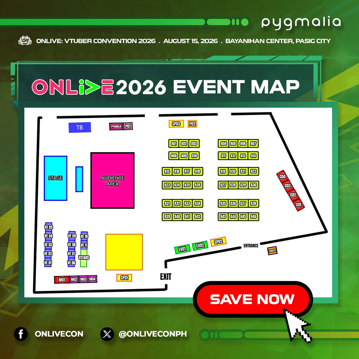 OnliveConPH's tweet photo. Time to plan ahead. Here's our official floorplan for ONLive 2026! ▶️

Amplify their talents by visiting our numerous booths from our Artists, Exhibitors, Cosplay Creators, Sponsors, Partners and Guest Booths.

Save this post for your reference! ▶️

#ONLivePH #ONLivePH2026 https://t.co/zOJTI5rLSu