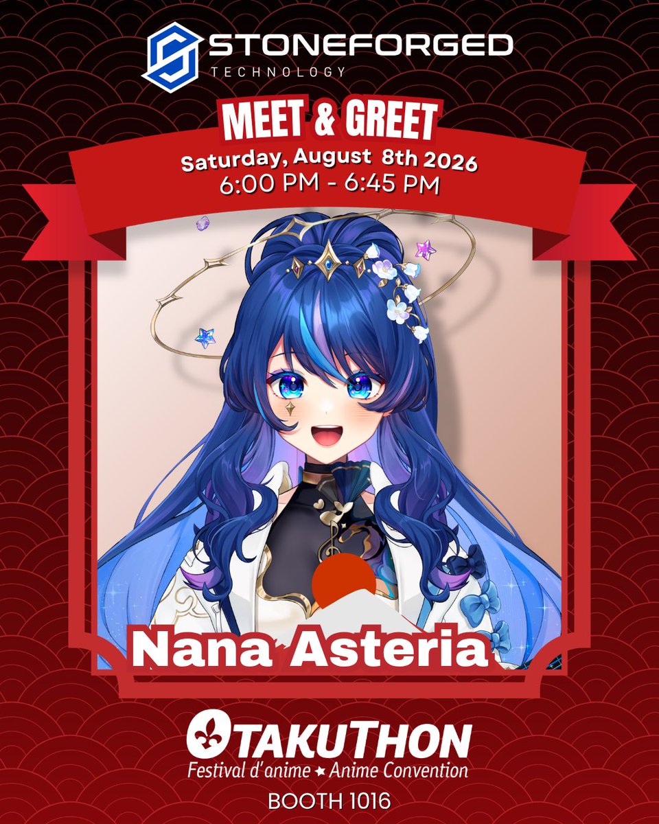 NanaAsteria's tweet photo. KONANA!!

I will be at Otakuthon this weekend!!

See you there at the Stoneforged Booth for my M&amp;G!! ✨💙

📍Booth 1016
⏰ 6:00-6:45pm, Saturday https://t.co/4UyTPz9GI9