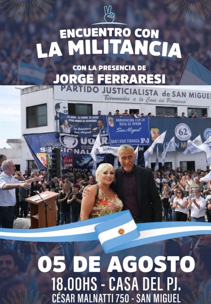 navarroteresita's tweet photo. Bienvenido compañero @jorgeferraresi al encuentro con la Militancia, donde nos vamos a escuchar y mirar a los ojos con la misma historia, las mismas cicatrices y la misma esperanza. https://t.co/p36b571bxy