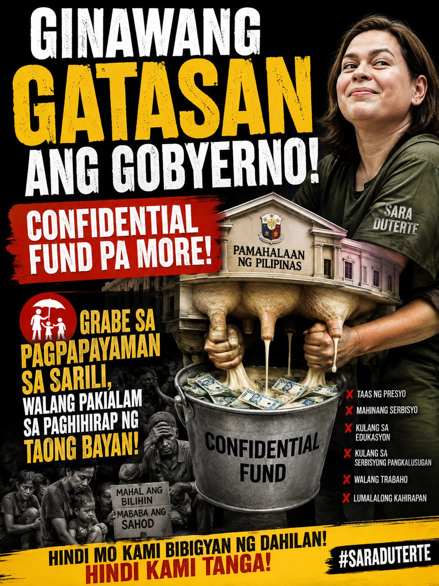 Rose4GoodGov's tweet photo. @PhilippineStar "Sara Lustay....bagay na bagay!" Burning through ₱125 million in just 11 days with zero legitimate paper trail proves she treats taxpayer money like her personal allowance.🙄 https://t.co/1wTnH8mhaK