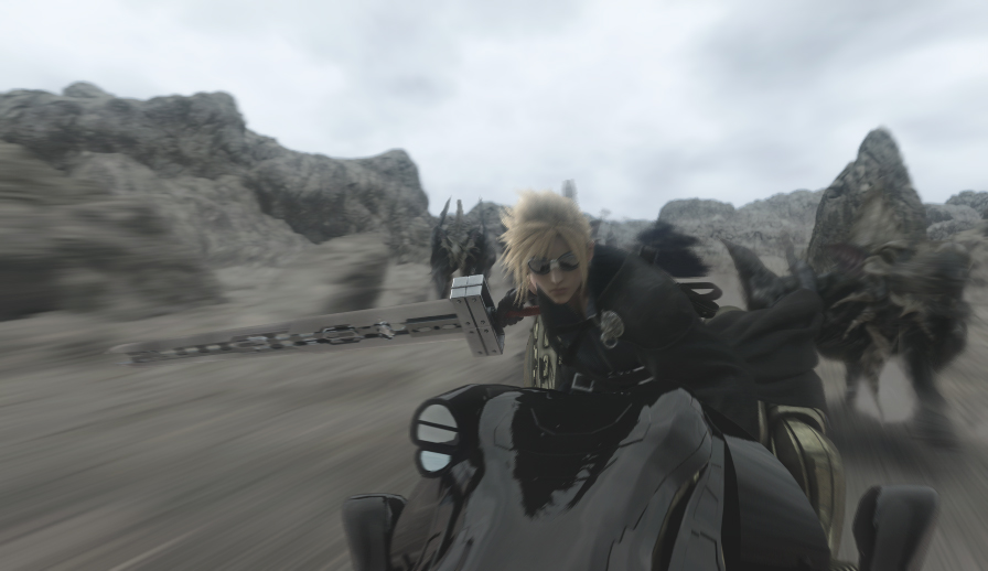 FinalFantasyJP's tweet photo. 今日は語呂合わせで「#バイクの日」🏍💨

『ファイナルファンタジーVII アドベントチルドレン』から、とってもカッコイイ一枚をお届け📸
モグもバイクに乗って颯爽と登場してみたいクポ✨ https://t.co/g8mIlRTFec