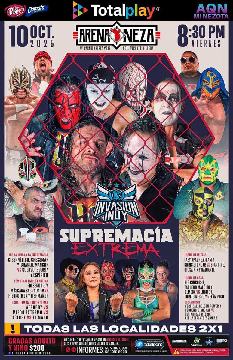 Kayzer187's tweet photo. 10 de Octubre Invasión Indy Supremacía Extrema en la Arena Neza https://t.co/FoIWRiqFaQ