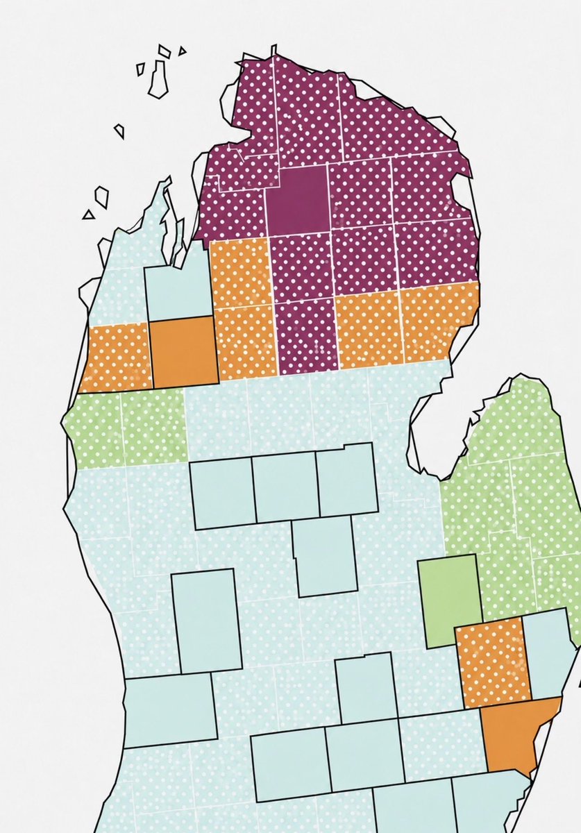 ICUgaslite's tweet photo. @michael_hoerger Thanks! Here’s a quick mock-up. The color still shows prevalence, but a subtle dot pattern would distinguish model-estimated counties from those with actual wastewater sampling. I think it adds clarity without clutter. https://t.co/h31KfEzfTf