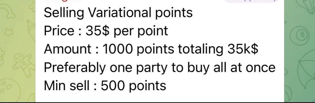 Romex_9's tweet photo. Why @variational_io is the #1 perp DEX to farm right now 🧵

Points just traded OTC at $35 — up from $22 just days ago. Buy orders are already chasing higher.

Some quick math, using their own numbers: https://t.co/uZmp1soEWu