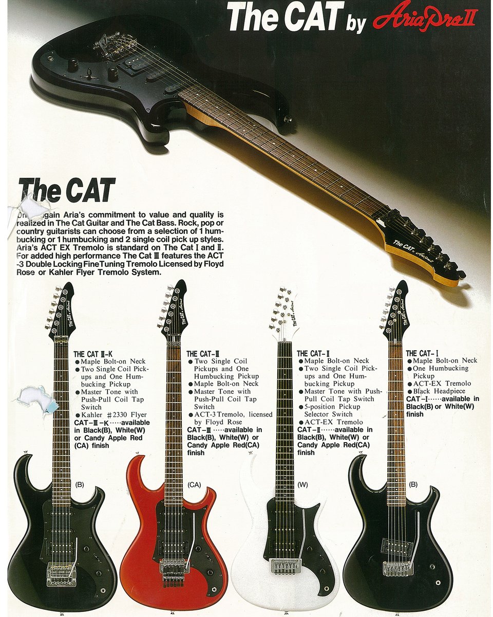 ThrowbackThursday A page from the 1986 Aria Pro II catalog