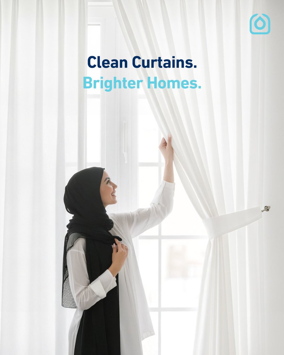 ModernLaundryAE's tweet photo. Let the light in—and leave the dust out. ✨

Freshly cleaned curtains can transform the whole room, making your home feel brighter, cleaner, and more inviting.

Clean curtains. Brighter spaces. Fresher living.
Book your curtain cleaning with Modern Laundry today. https://t.co/Q3XePln2Nk
