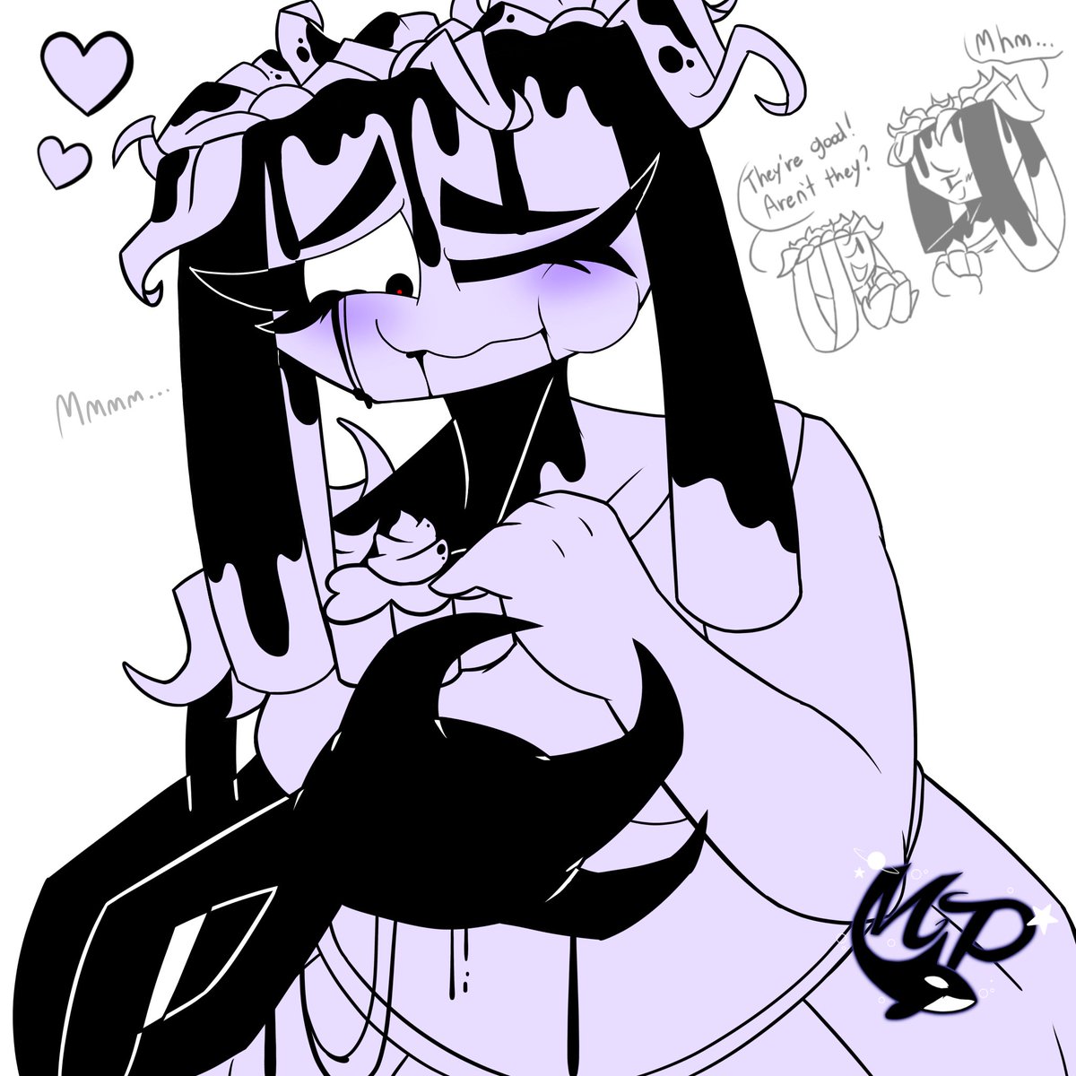 Madelin23187438's tweet photo. What if Bassie “secretly” likes Bonbons?? 👀
(Just a fun doodle for the night ^^)
#dandysworld #dandysworldfanart #bassie https://t.co/wc4bUAYd6a