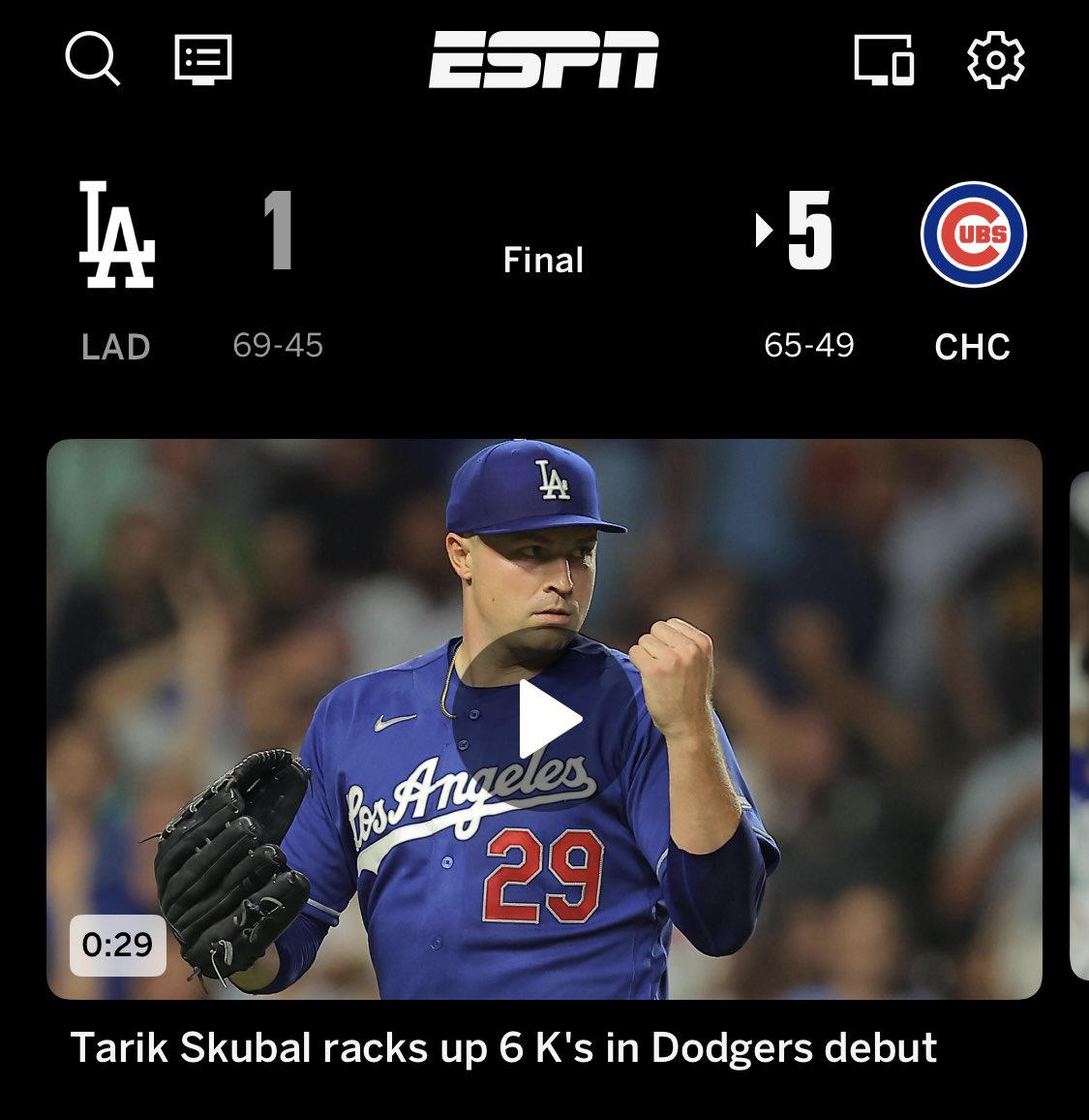 BitOHoney42's tweet photo. @espn Kind of a crazy headline for a guy took the L and a team that’s lost 5 straight. No wonder viewership is down. https://t.co/DkB6Tc5IPV