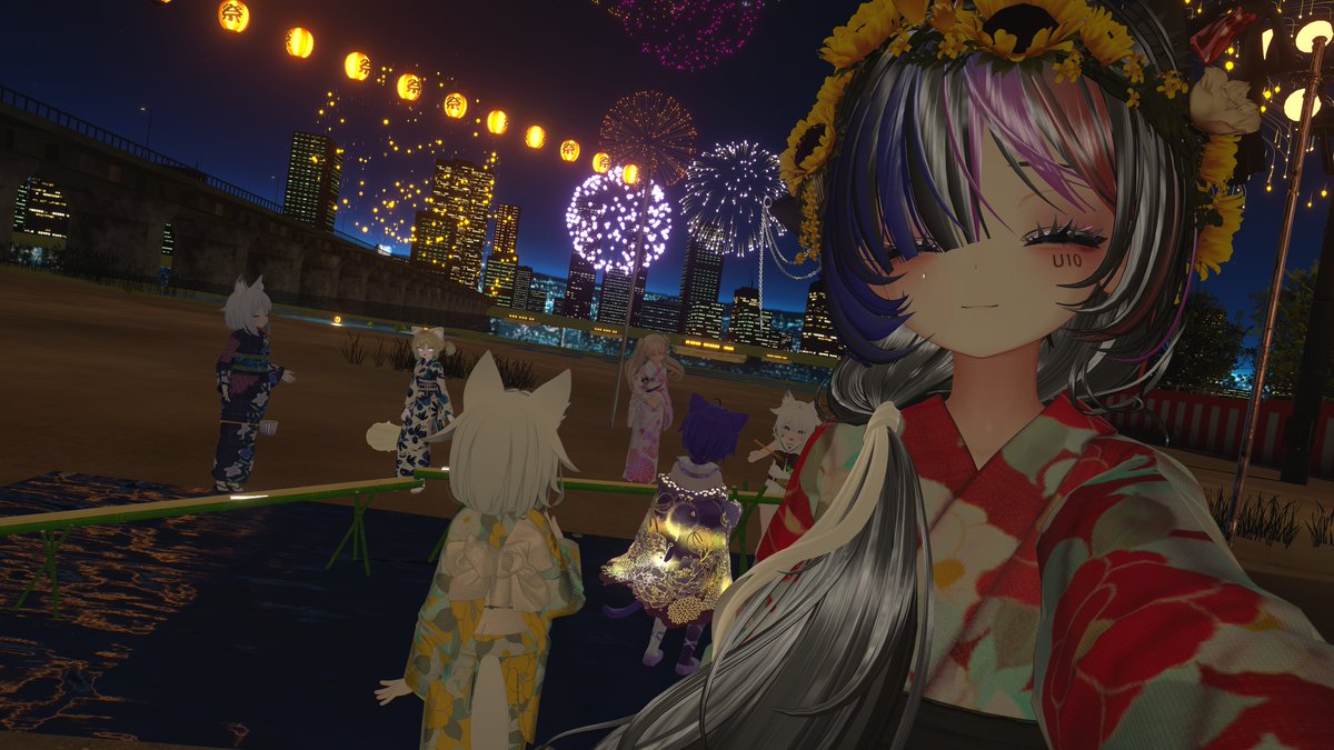USabey's tweet photo. 昨日のVRC

フレンドさん達と花火大会に行ってきましたー！🎆
すっごく楽しかった！ https://t.co/X1yGF9hTjc