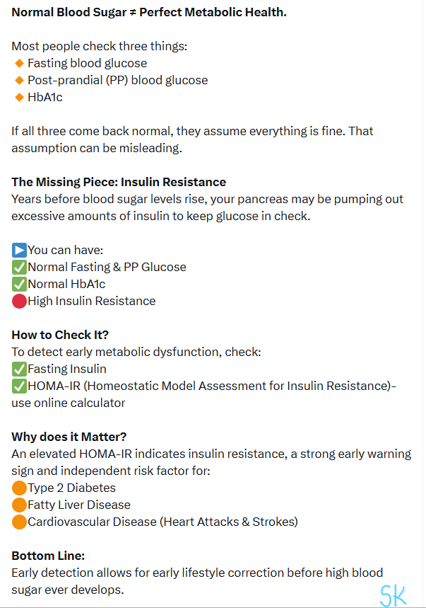 hyderabaddoctor's tweet photo. Normal Blood Sugar does NOT mean Perfect Metabolic Health https://t.co/B38x0rq6SA
