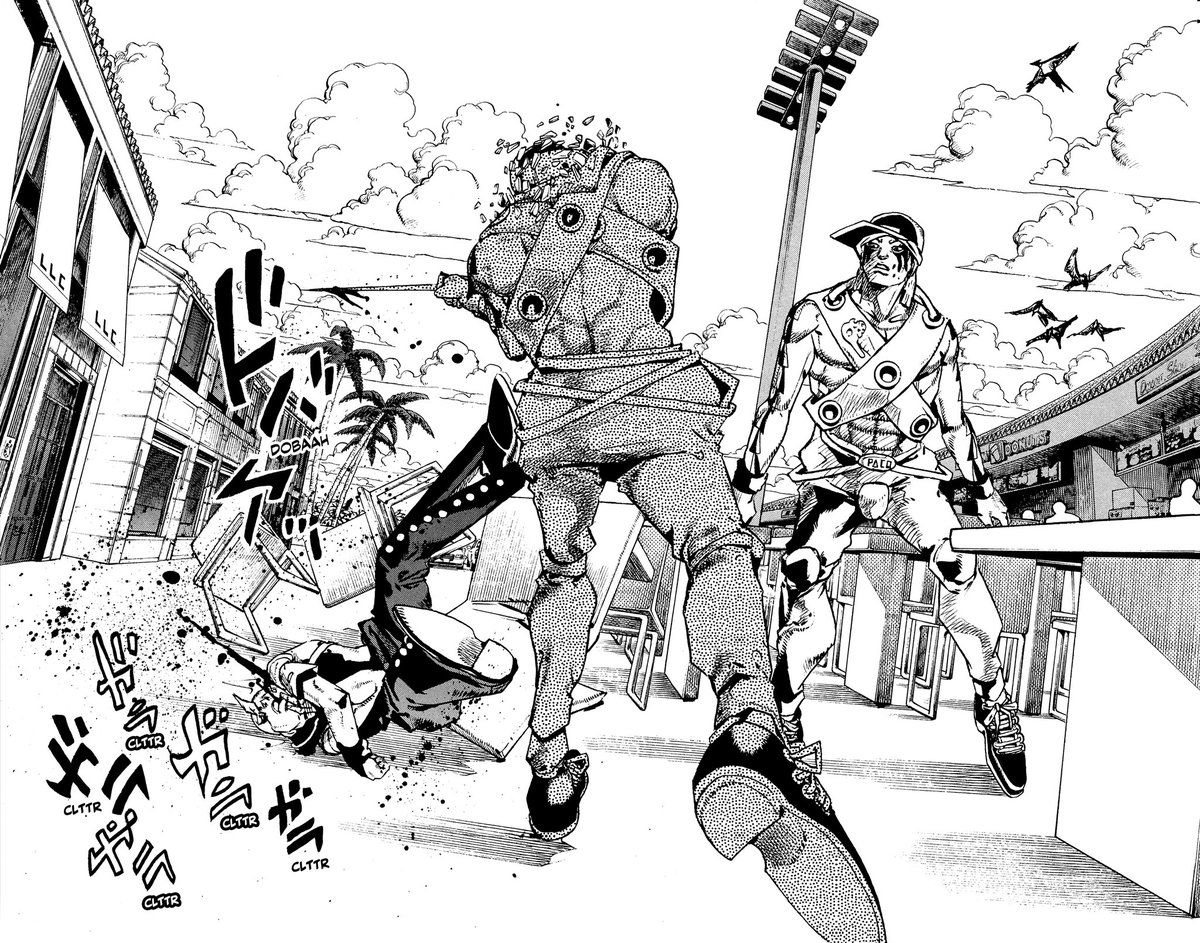 EMPORIOSMOM's tweet photo. This arc genuinely has some of the most gorgeous panels in modern jojo https://t.co/NPR77KXlMS