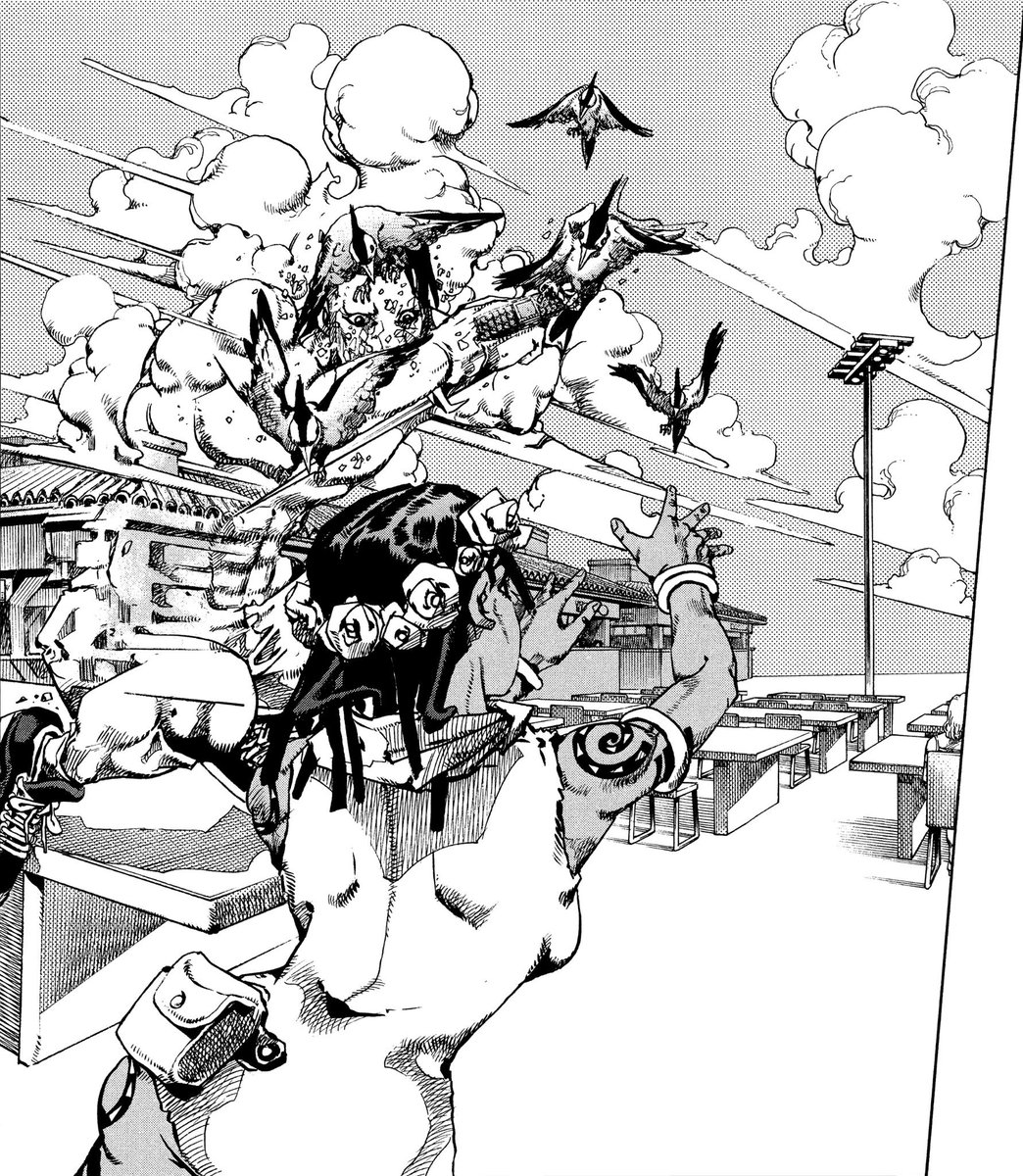 EMPORIOSMOM's tweet photo. This arc genuinely has some of the most gorgeous panels in modern jojo https://t.co/NPR77KXlMS
