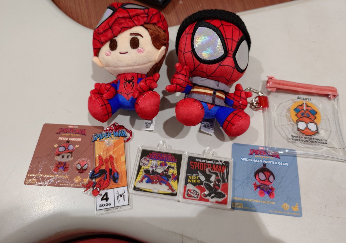 Ravelte2's tweet photo. スパイディかわいい🕸️
素顔と冬服Ver.引けたの嬉しい！！
色々お迎えしてきた✨✨
#スパイダーマン https://t.co/9cI37nedLN