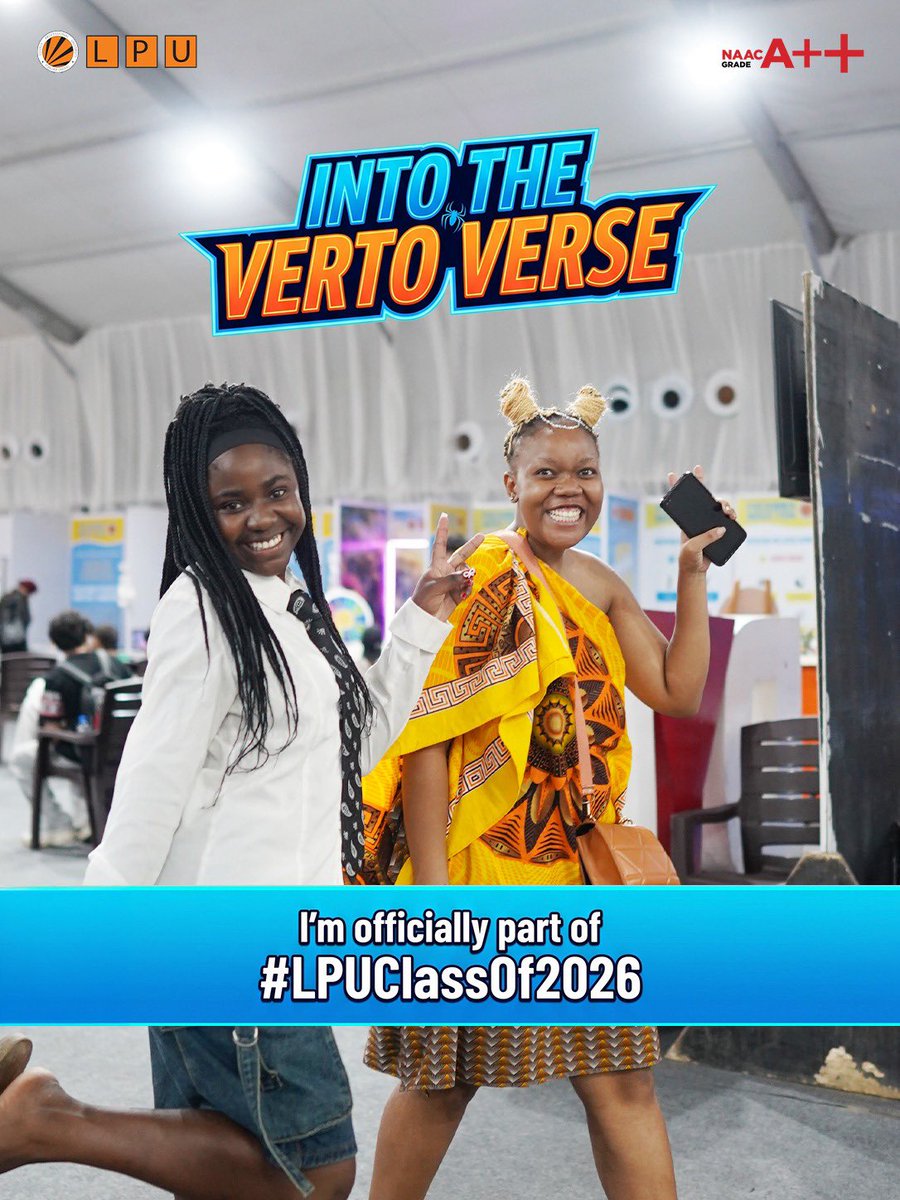 lpuuniversity's tweet photo. You're officially Into the Verto Verse! ๐โจ Use the "Into the Verto Verse" template, share your favourite #FreshmenInduction2016 moments on your Stories, & don't forget to tag @lpuuniversity. We can't wait to feature your Verto Verse!
#ApplyNow at https://t.co/svkmtYWTU7! https://t.co/G3wVDEifSE