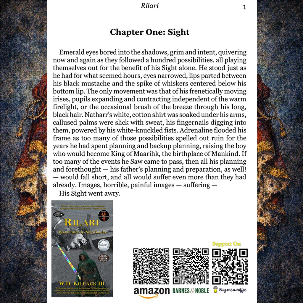 WDKilpack's tweet photo. Rilari: Book Four of New Blood, Paragraph 1, Chapter 1 | Tap 4 More https://t.co/G7GgNK4Njt
#Amazon #KindleUnlimited #RilariSaga #GuardianofMaarihk #KnightsOfRil #EpicFantasy #KnightsOfRil #Usurper #SwordAndSorcery #FantasyWorld #Kilpack #Author #NewBloodSaga #WritersLift https://t.co/VCmLYFVFFE