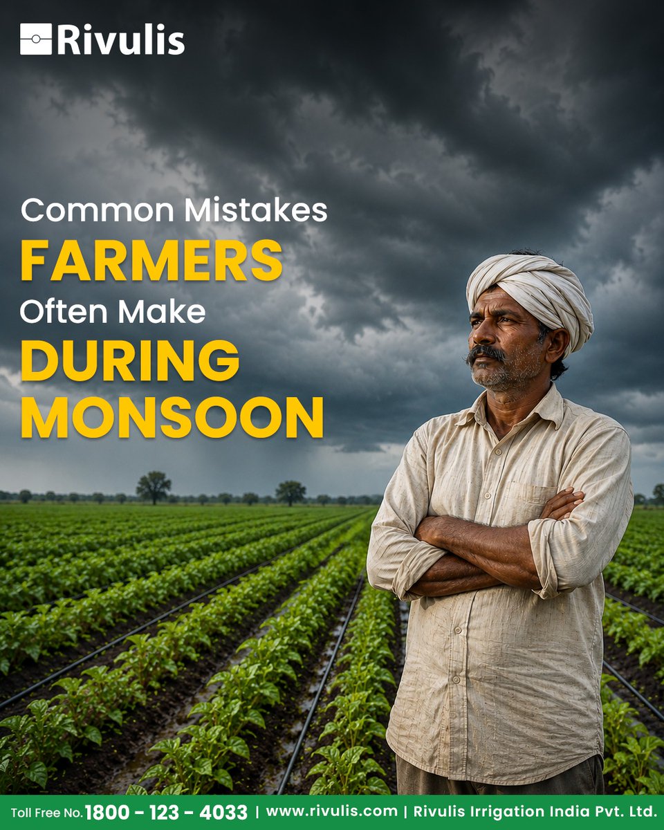 Rivulis_in's tweet photo. Don't let the monsoon affect your irrigation efficiency. ๐ง๏ธ
Remember to:
โ๏ธ Check soil moisture
โ๏ธ Adjust irrigation after rainfall
โ๏ธ Clean filters regularly
โ๏ธ Inspect driplines and emitters
Small steps. Better irrigation. Healthier crops.
#Rivulis #GrowBeyond #MonsoonFarming https://t.co/2TXm1slPVr