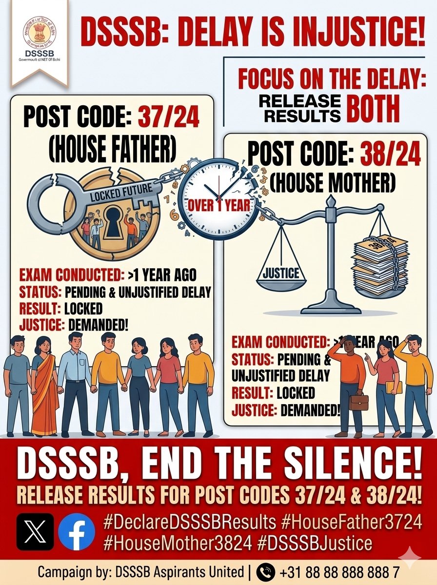 annu8569's tweet photo. @dsssbofficial Release Results of Aspirants.
Stop injustice🙏
#house_father_37/24
#house_mother_38/24
#welfareofficer_801/23

@LtGovDelhi @SandhuTaranjitS @LokNiwasDelhi @dsssbofficial @WCD_Delhi @CMODelhi @PMOIndia https://t.co/5Krl6iK6MM