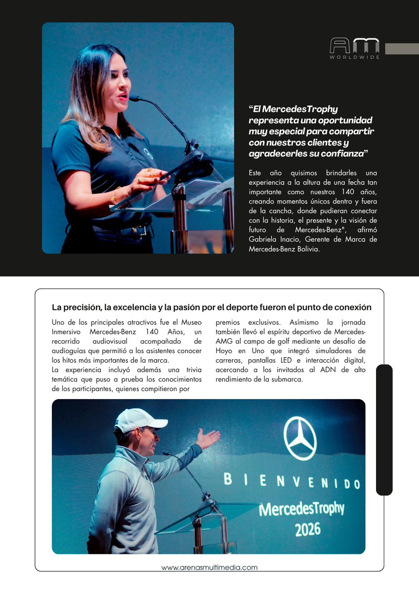 ArenasMediaSCZ1's tweet photo. Mercedes-Benz celebró sus 140 años llevando el #MercedesTrophy a una experiencia que unió golf, innovación y fidelización de clientes.
Más detalles en nuestra web: https://t.co/ou3uX5BlUi
@MercedesBenzBol
#MercedesBenz #Golf #Astara #Bolivia https://t.co/tMAMZTy6ns