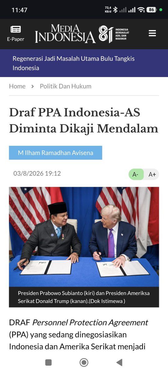 babycaramel___'s tweet photo. Kepentingan nasional harus selalu menjadi pertimbangan utama dalam setiap kebijakan pertahanan. Menempatkan Kedaulatan Indonesia di atas segala kepentingan lain merupakan wujud tanggung jawab terhadap masa depan bangsa. Oleh karena itu, #TolakPPA menjadi ajakan untuk terus mengawal kebijakan yang berpihak pada Indonesia.

https://t.co/HqFpJMjSrZ