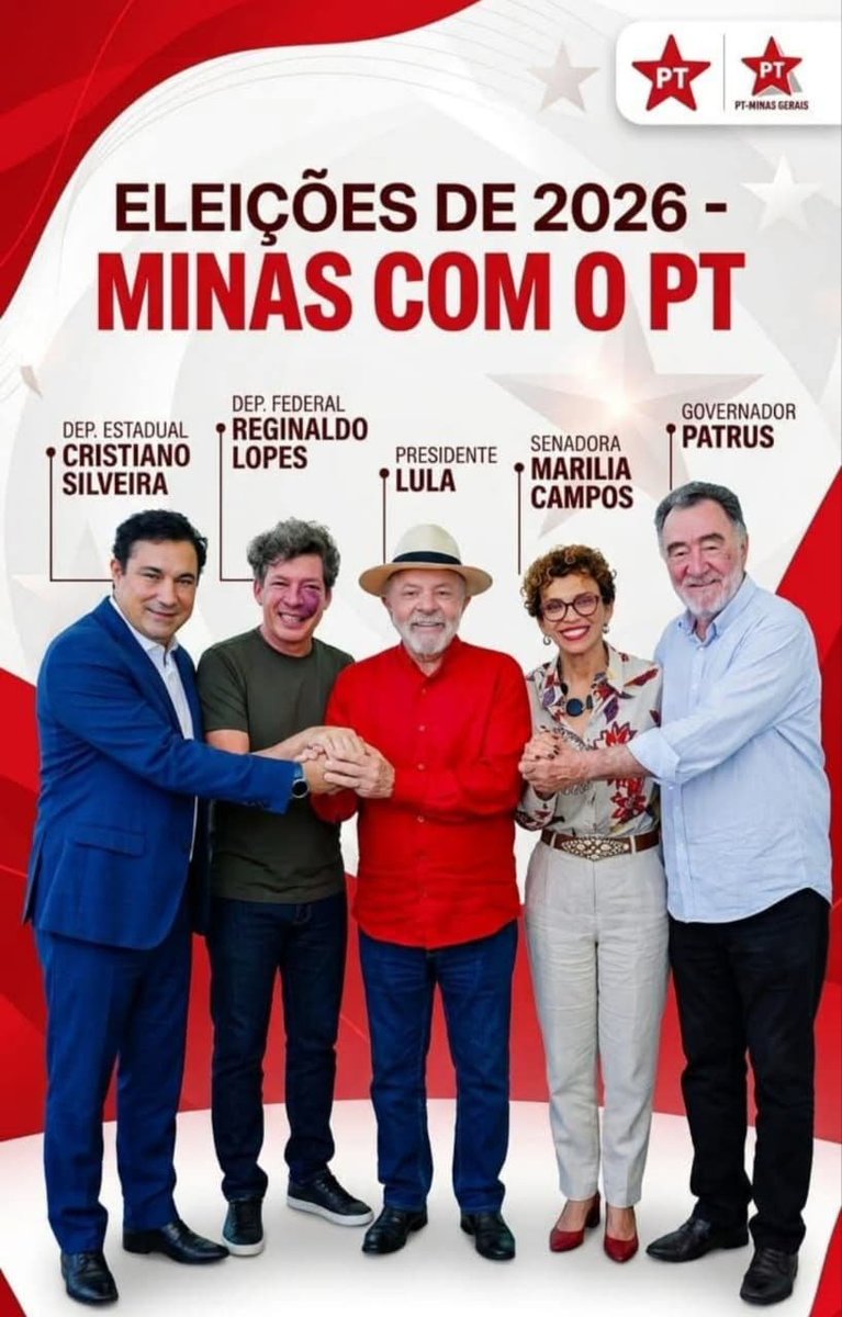 SturtSilva's tweet photo. Minas é Lula! 🇧🇷🚩

Minas é @Patrus_Ananias e @mariliacamposmg

Minas é @ReginaldoLopes e @cristianominas https://t.co/L8n7WoIp5y
