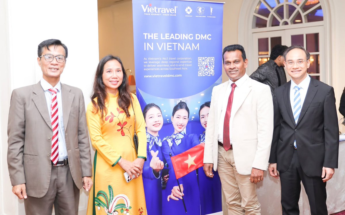 TourismMin's tweet photo. Welcomed the launch of VietJet's new direct service between Ho Chi Minh City and Colombo, commencing 16 August 2026. This new connection will strengthen tourism, enhance connectivity, and deepen the friendship between Sri Lanka and Viet Nam. #SriLankaTourism #VietJet https://t.co/JpZnqi9rTv