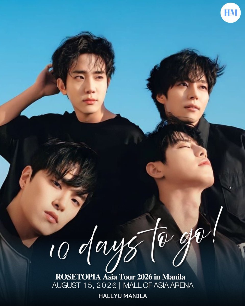 HallyuManila's tweet photo. 🔟DAYS TO GO! 🌹✨
The wait is almost over! In just 10 days, we'll finally witness ROSETOPIA Asia Tour 2026 in Manila live at the Mall of Asia Arena.

Who's ready to sing, cheer, and make unforgettable memories? ❤️

📍 Mall of Asia Arena 📅 August 15, 2026

⚠️ Tickets are still available, but they won't last https://t.co/8XVlfazqOc

Presented by @LSquaredProdPH 
#TheRose #더로즈 #ROSETOPIA
 #LSquaredProdPH
#ROSETOPIAinManila #ROSETOPIAAsiaTour
#HallyuManila