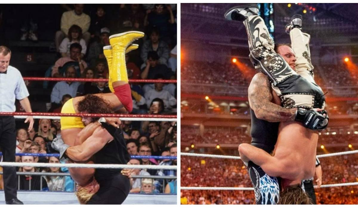PJWNews's tweet photo. The real reason The Undertaker switched the Tombstone Piledrive from legs over the shoulder to legs around the head was...

Because he didn't know how to do the move when he started doing it. https://t.co/Kh22tQqW7V