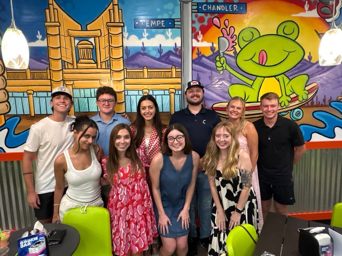 brileywalker1's tweet photo. Day 2 in 📍PHX with @TPUSA 🇺🇸

Alma mater spotted at HQ⛏️💚 + Sweet treats with new team members🍦😋 https://t.co/QrCxSuUuNp